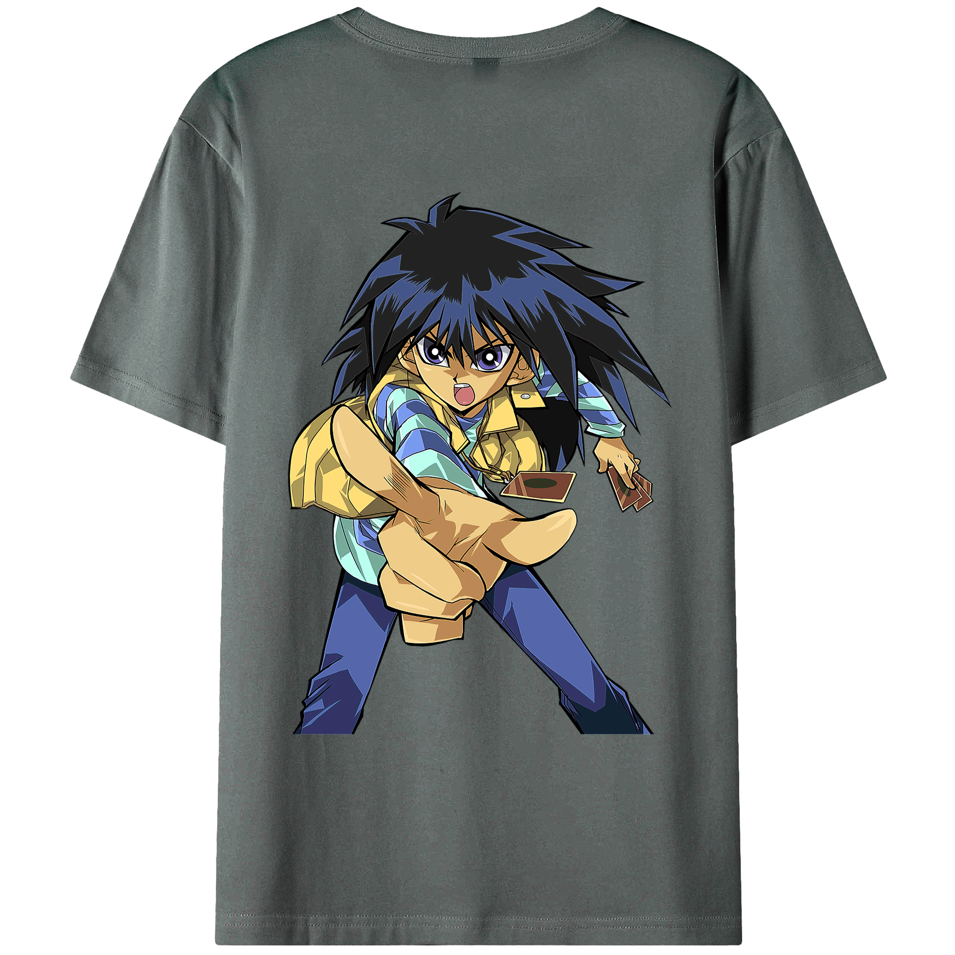 （画像用） 遊☆戯☆王 Yu-Gi-Oh! 綿100％ メンズ半袖Tシャツ（バックプリント） 通気性